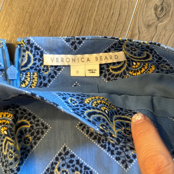 Veronica Beard Troye Linen skirt in blue size 0 - Picture 3 of 4